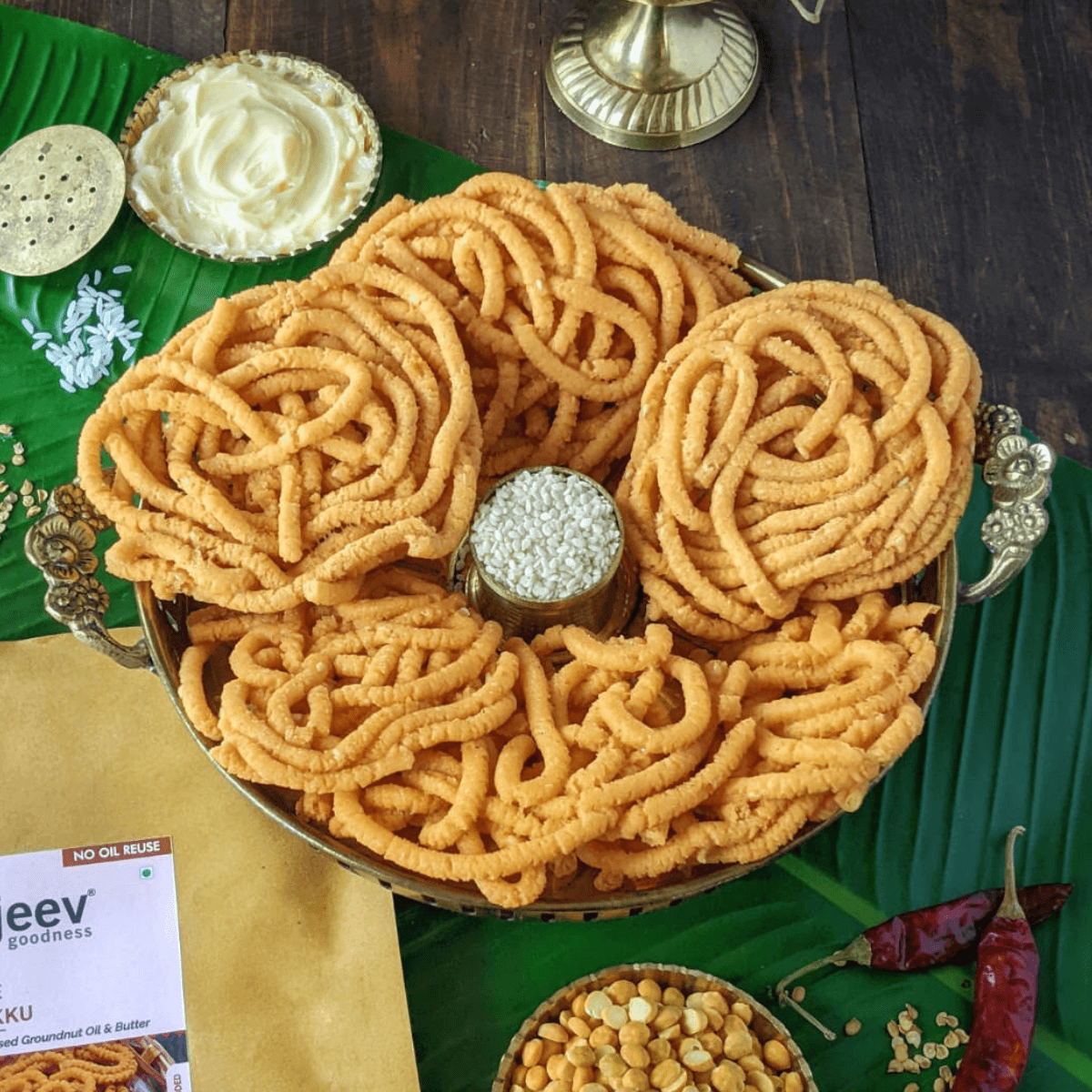 Homemade Rice Murukku | Made With Cold Pressed Single Use Groundnut Oil - 150g