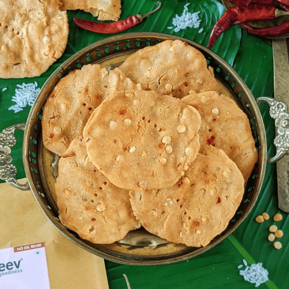 Homemade Rice Thattai | Made Using Cold Pressed Single Use Groundnut Oil - 150g